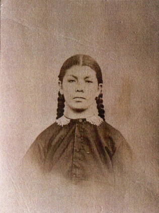 Josefa Valenzuela 1870's, Chihuahua, Mexico. She was born c. 1844 in Sahuaripa, Sonora, Mexico and died August 4th, 1910 in Guerrero, Chihuahua, Mexico.